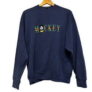 VTG 90s Disney Mickey & Co Embroidered Mickey Mouse Blue Crewneck Sweatshirt XL